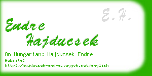 endre hajducsek business card